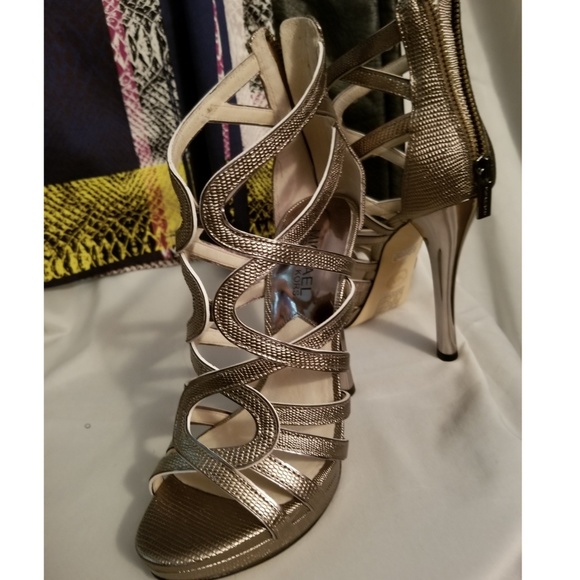 Michael Kors Shoes - Michael Kors Metallic Cage Heels
